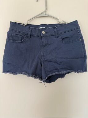 Old Navy Dark Blue Frayed Hem Denim Shorts